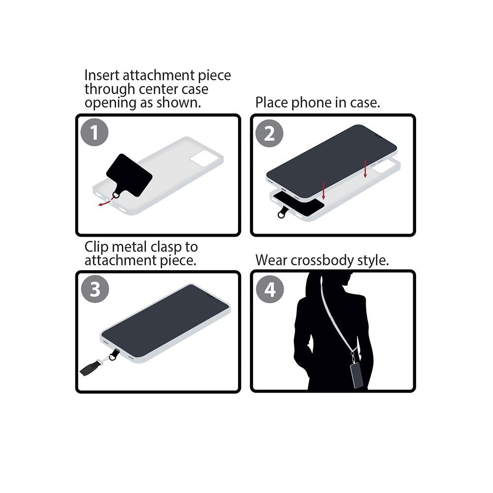 Black & White  Crossbody Phone Holder